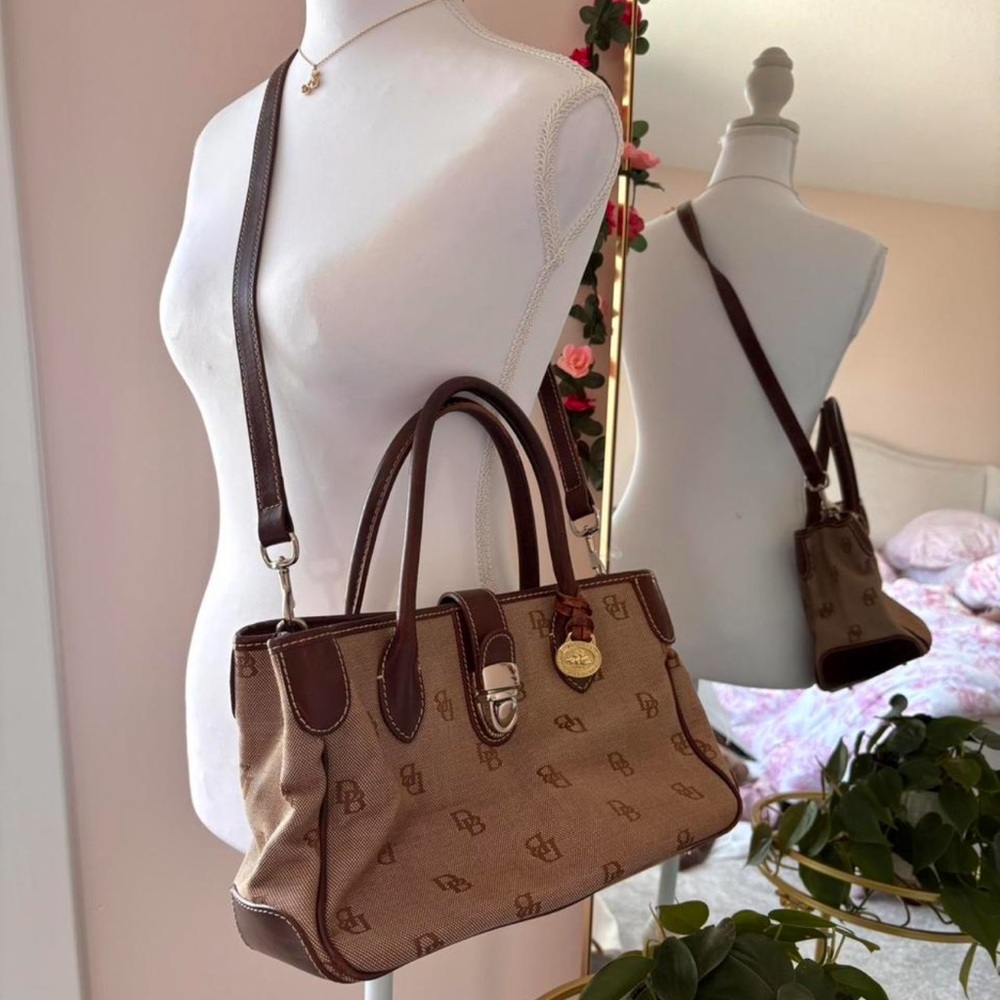 Dooney & Bourke Tan and Brown Satchel